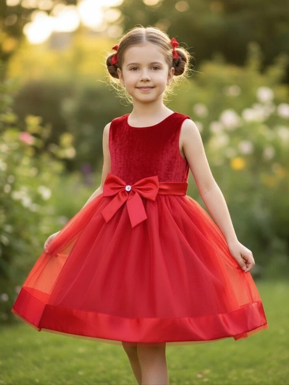 GEORGE Red Sleeveless Dress with Bow